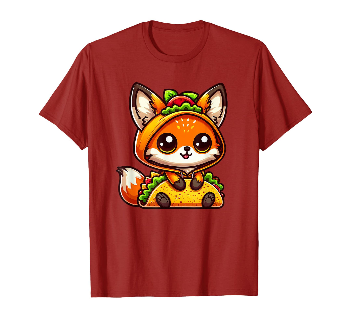 Cute Cartoon Taco Fox Mexican Food Fun T-Shirt