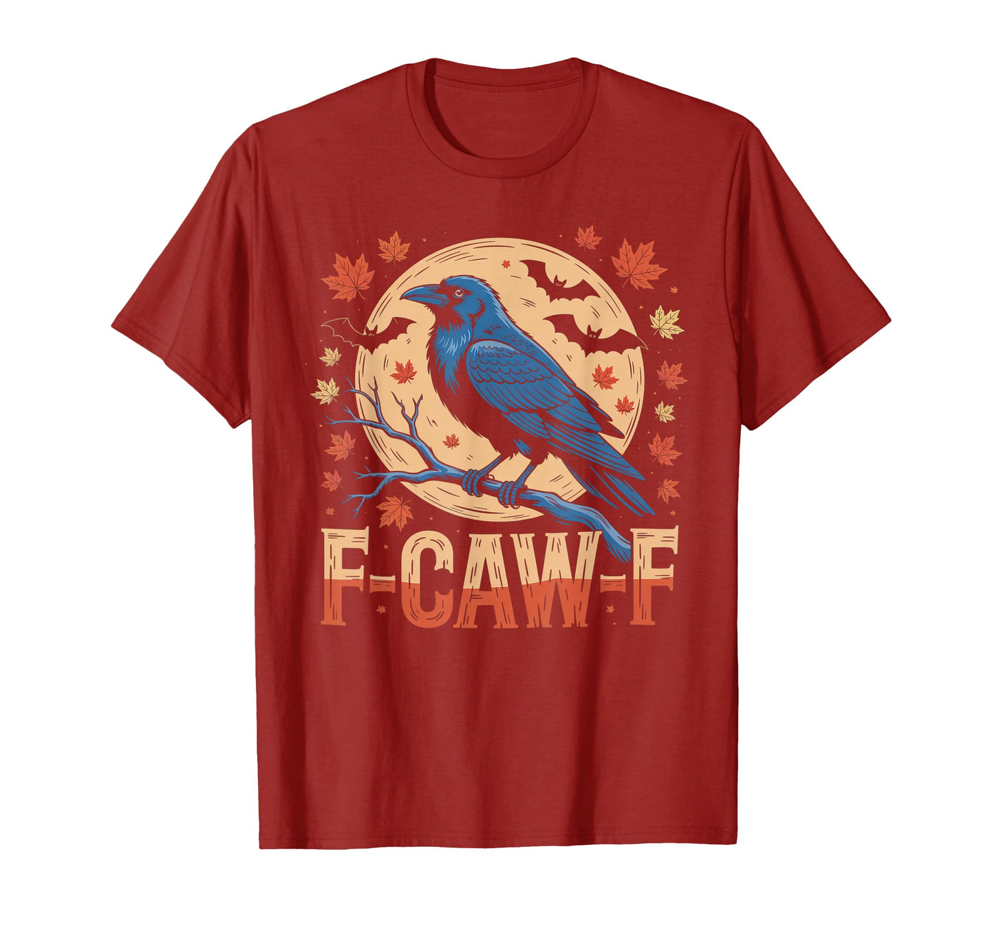 Black Crow, F-Caw-F Funny Black Bird Moon Gothic Adult Humor T-Shirt