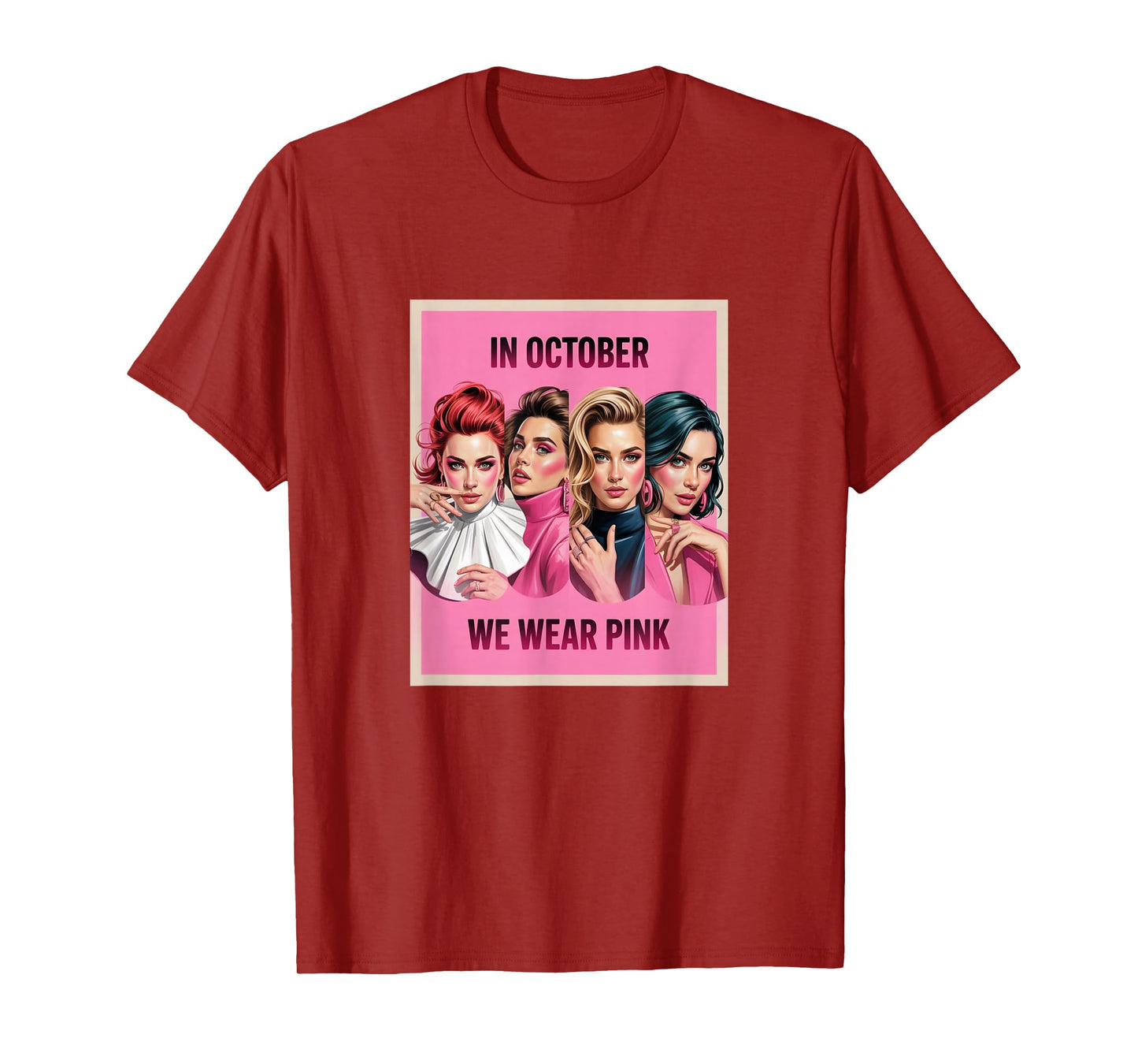 in October We Wear Pink - Witch & Ghost Halloween Apparel T-Shirt