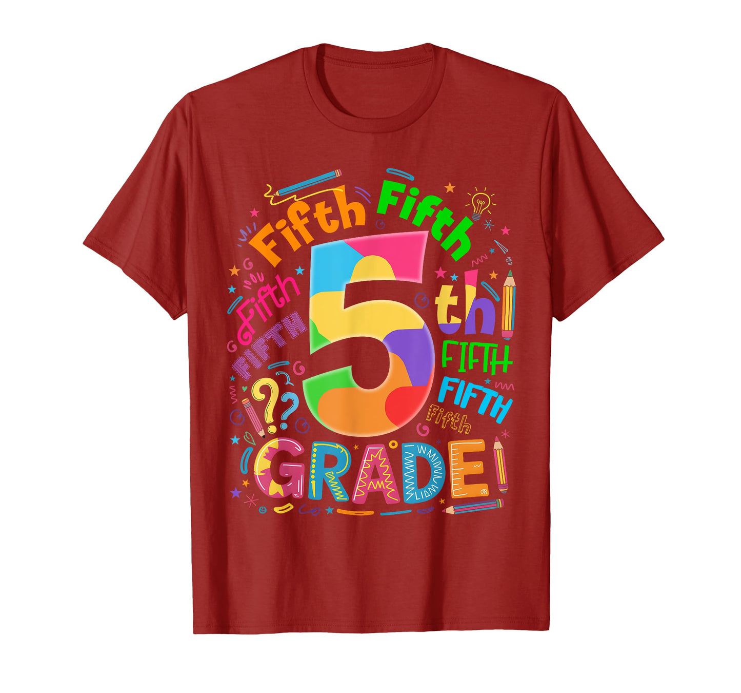 Back To School 5th Grade Team Typography Student Teacher T-Shirt