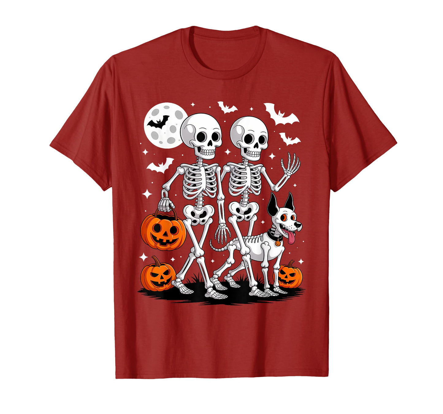 Halloween Skeleton Walking Doberman Dog T-Shirt