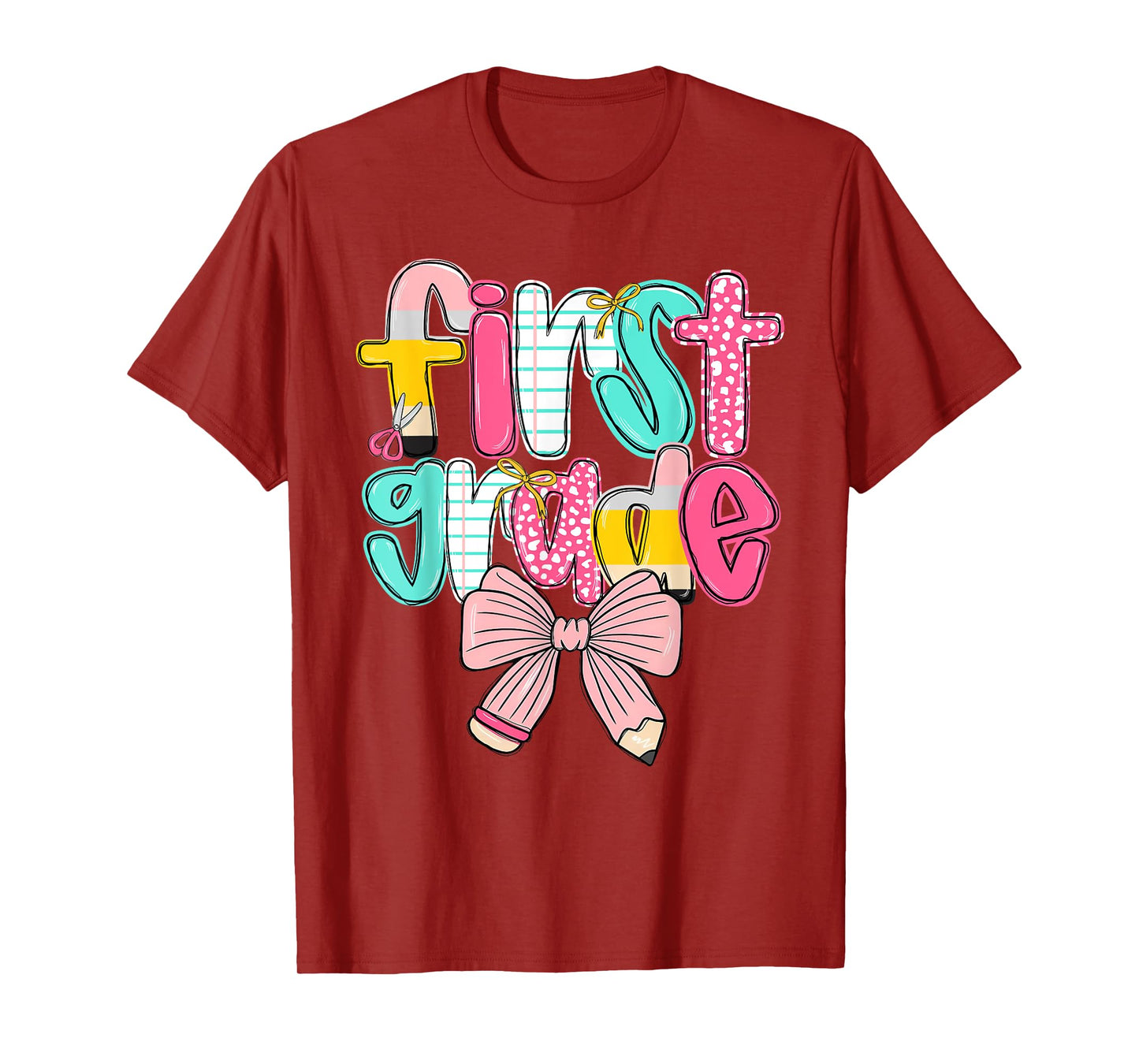 First Grade Coquette Bow Back To School First Day Of School T-Shirt