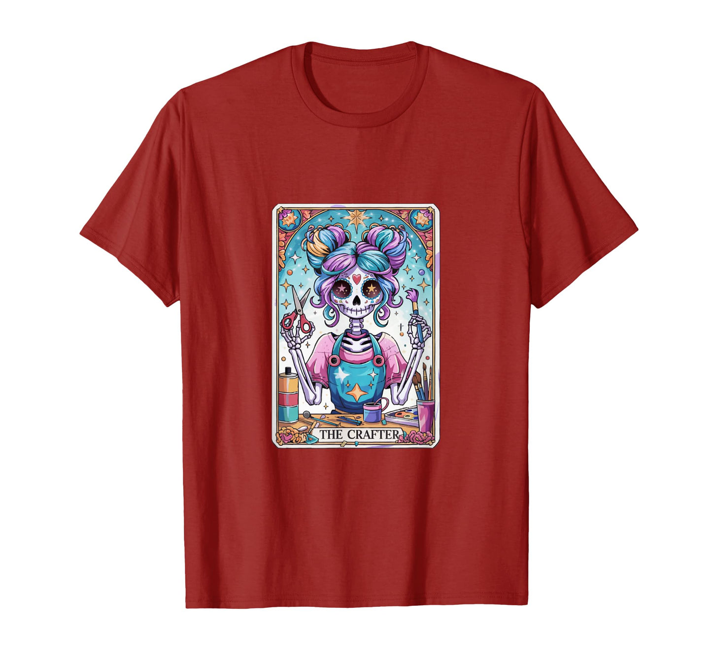 The Crafter Tarot Skeleton Artist Tarot Design T-Shirt