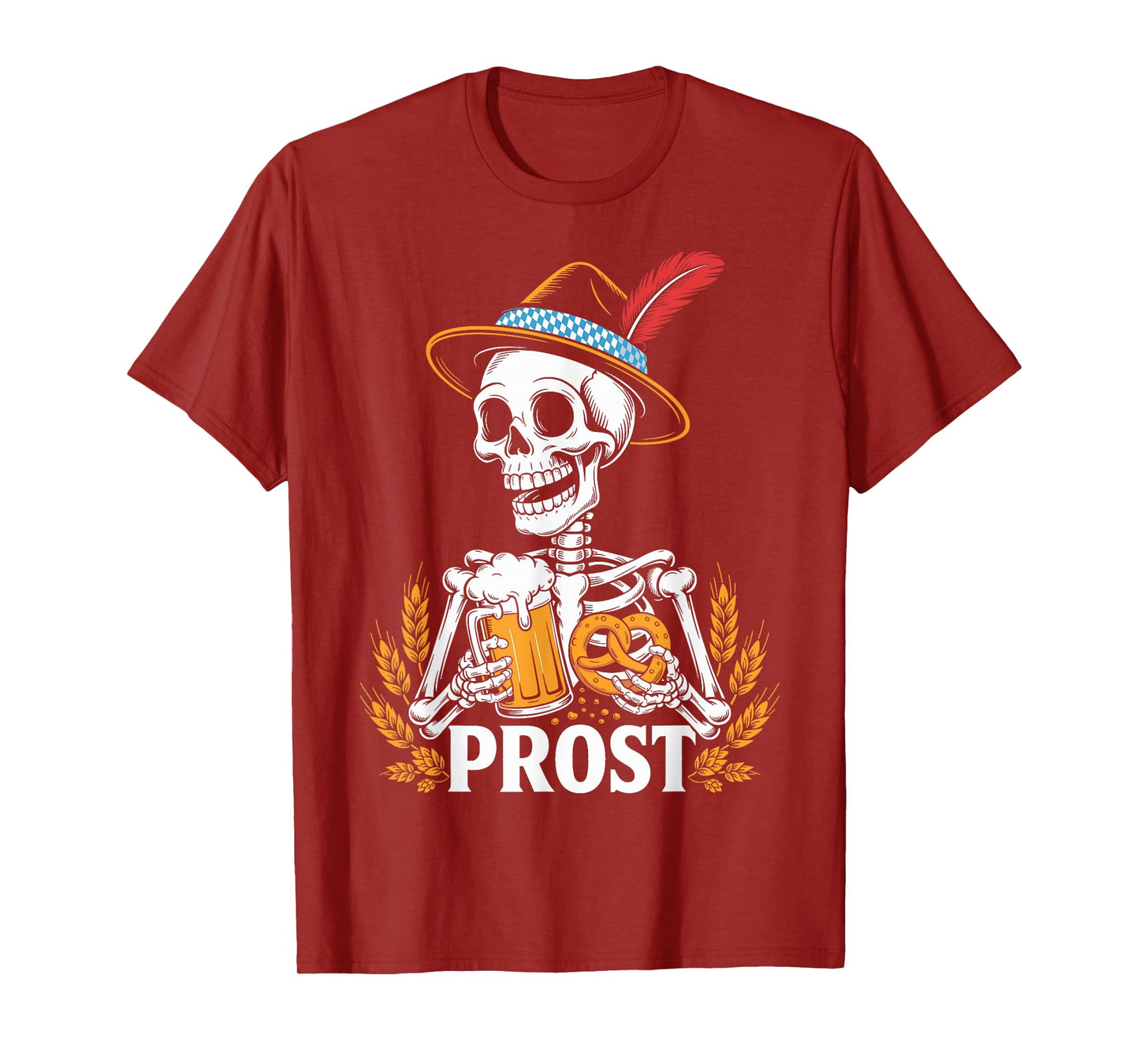 Skeleton Prost Bavarian Halloween Munich German Oktoberfest T-Shirt