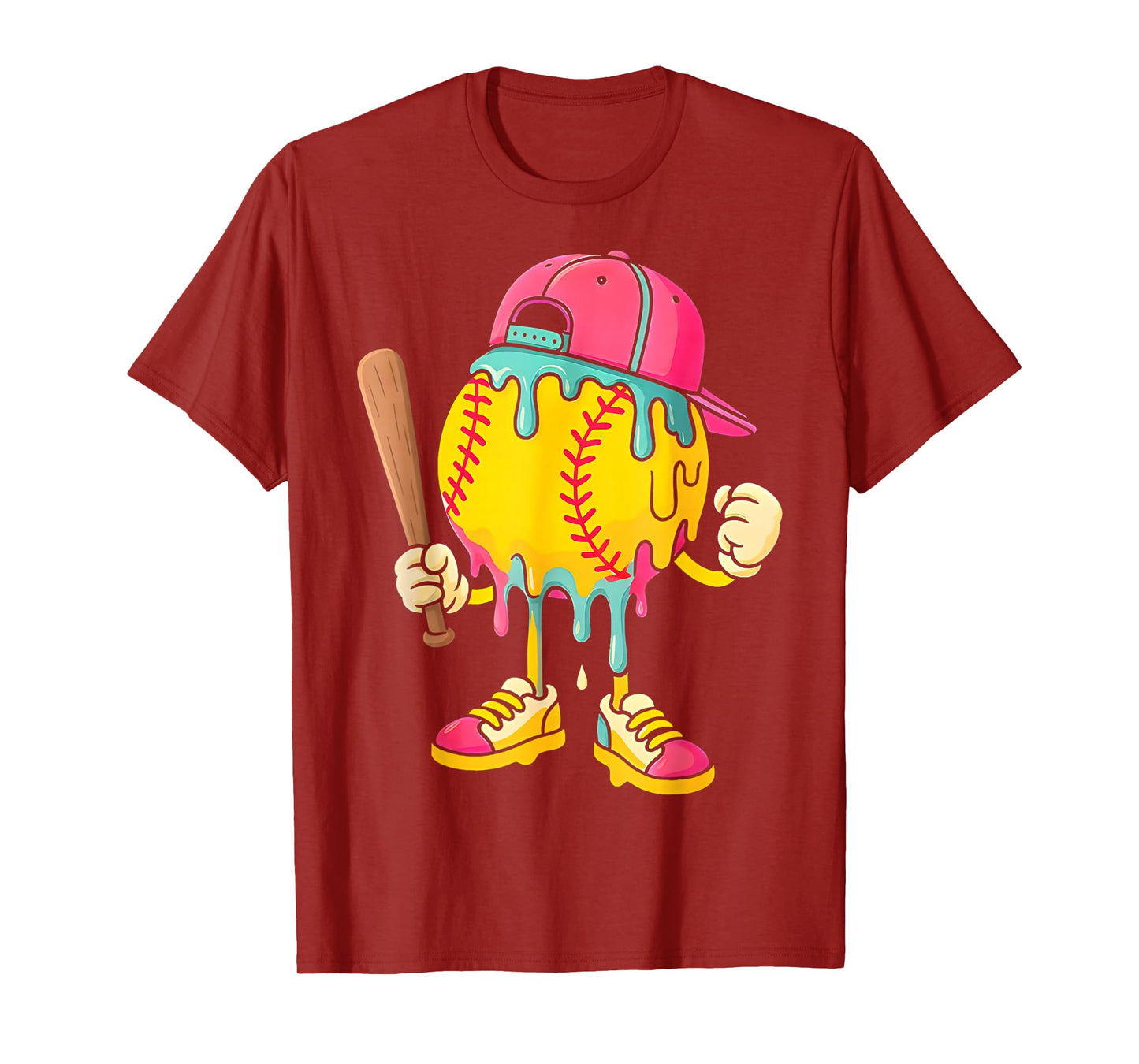 Baseball Drip for Boys Ice Cream Drip Baseball T-Shirt