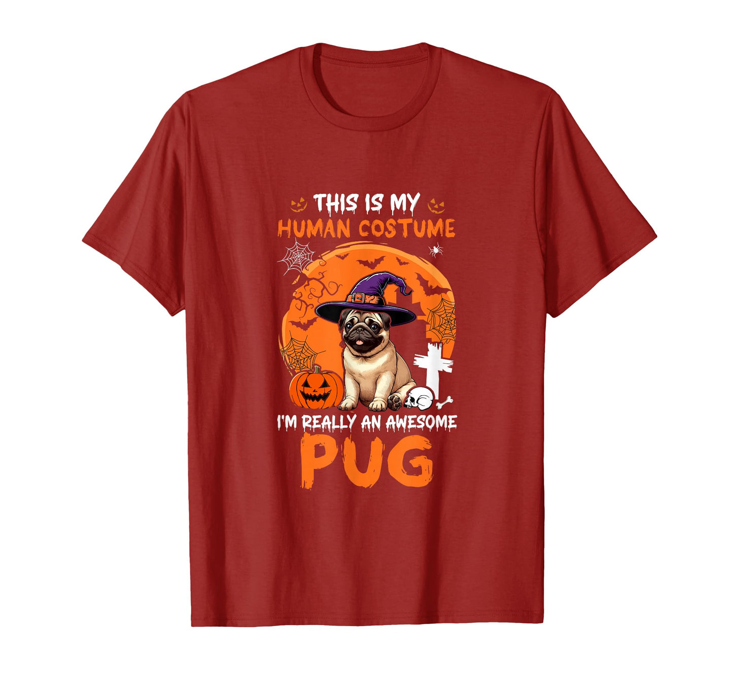 Human Costume Proud Awesome Pug Halloween Dog Owner Lover T-Shirt