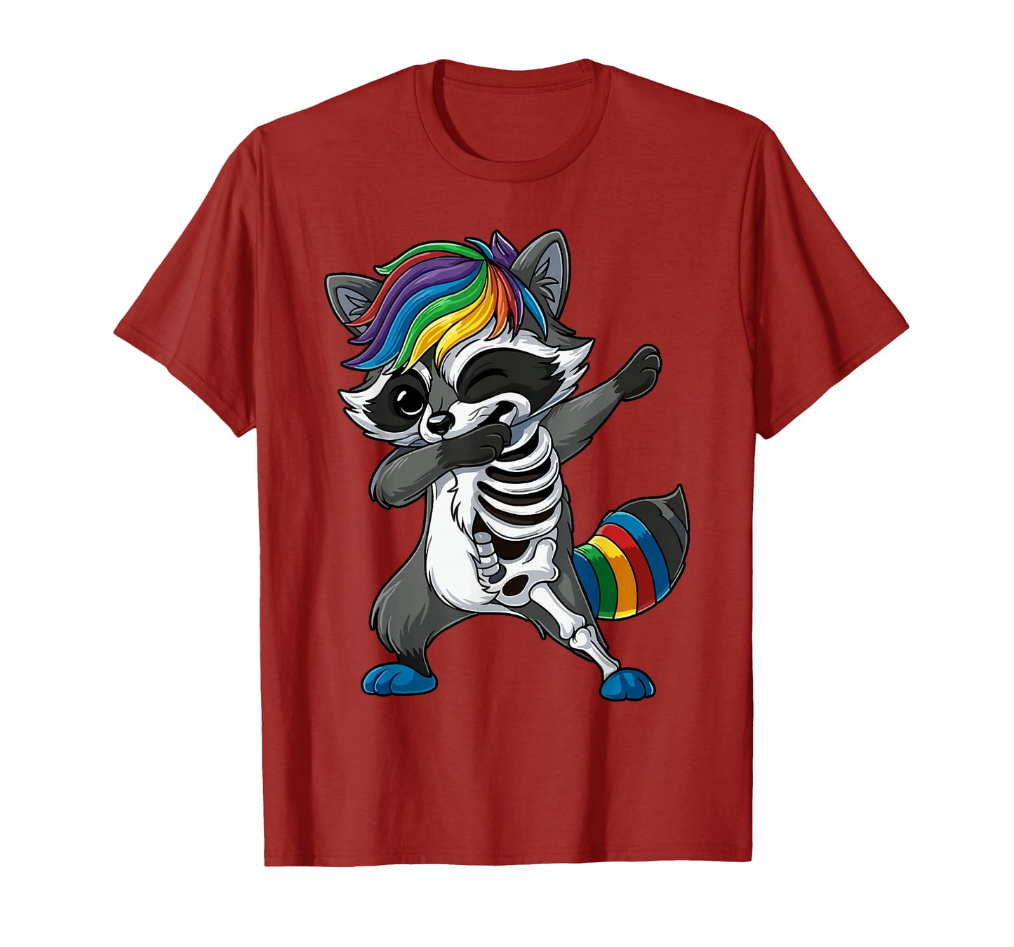 Dabbing Raccoon Skeleton Halloween Costume Kids T-Shirt