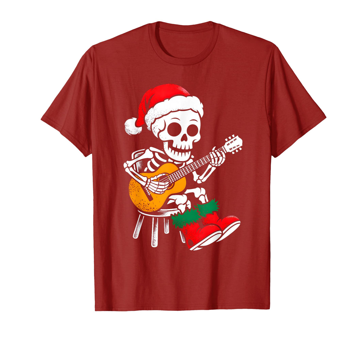 Skeleten Playing Guitar Funny Halloween Costume Boys Kids T-Shirt