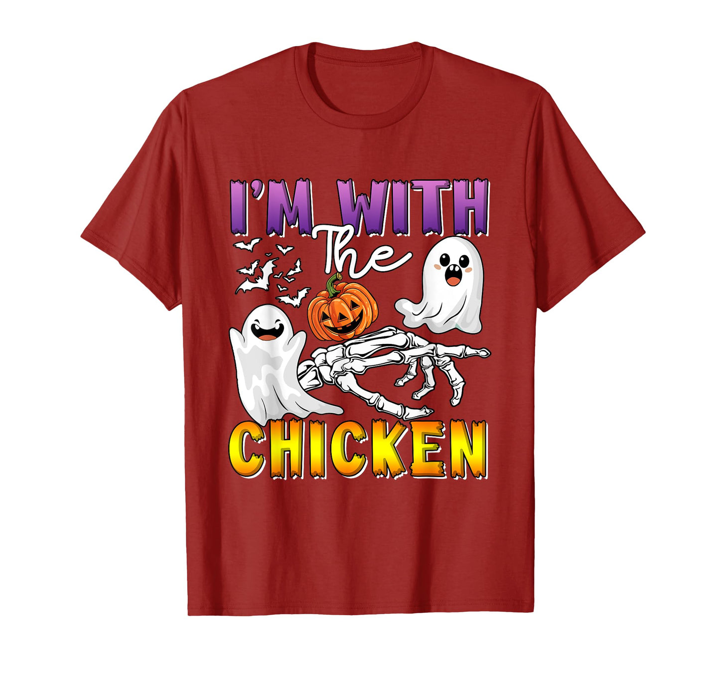 I'm with Chicken Halloween Boo Ghost Funny Single Farmer T-Shirt