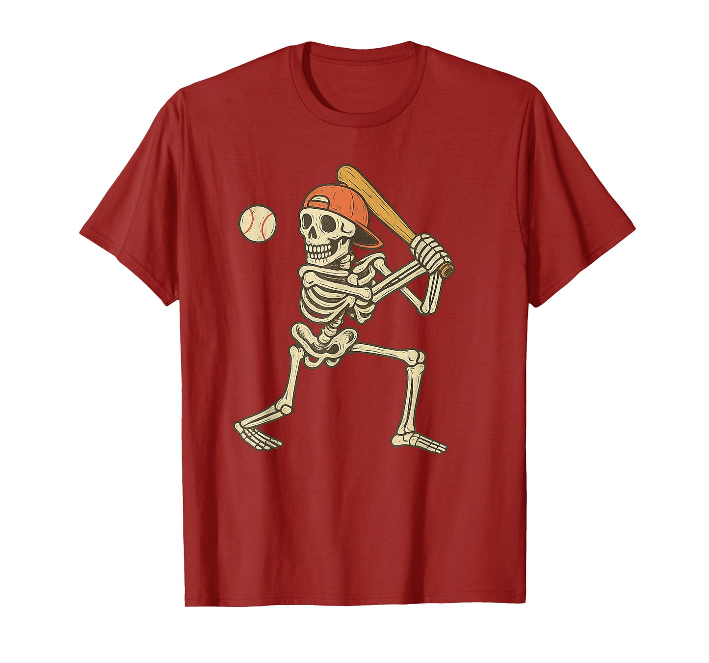 Skeleton Baseball Halloween Costume Funny Men Boys Kids T-Shirt