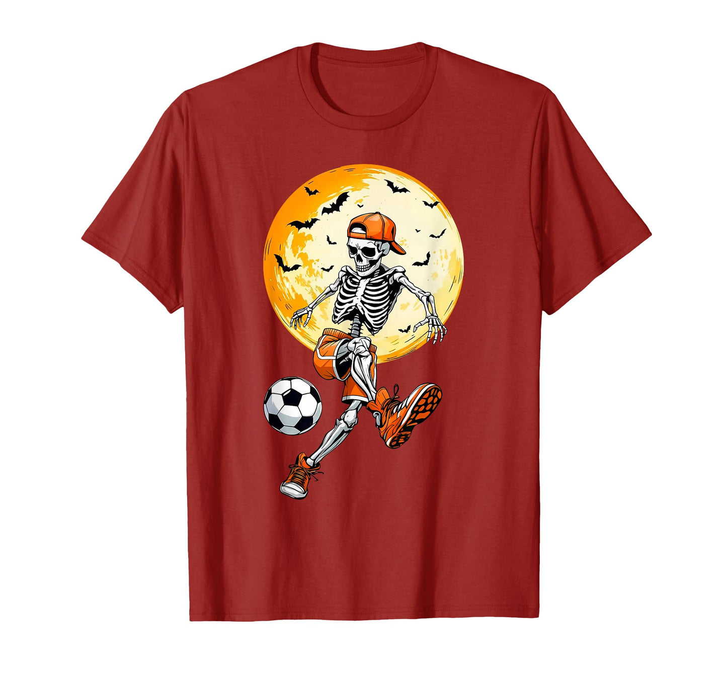 Funny Spooky Skeleton Soccer Tee | Boys & Kids Halloween T-Shirt
