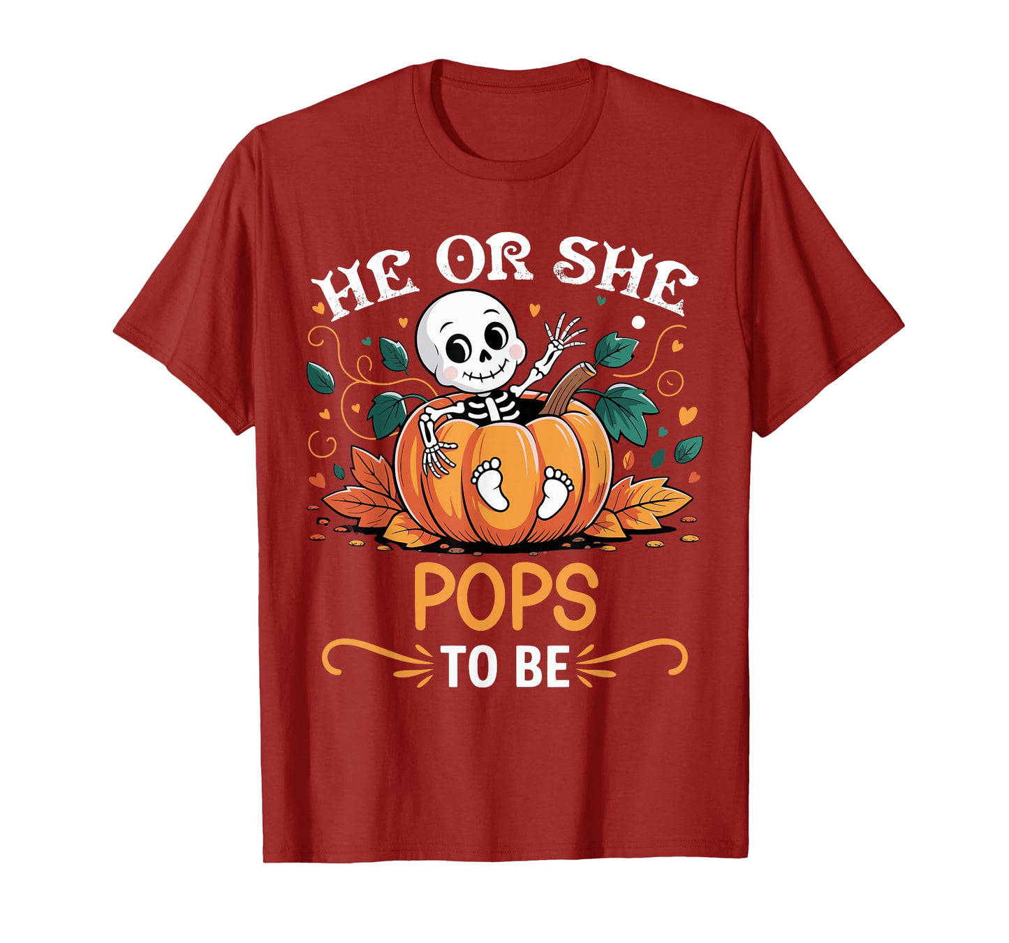 He Or She Pops to Be Halloween Skeleton Baby Reveal T-Shirt