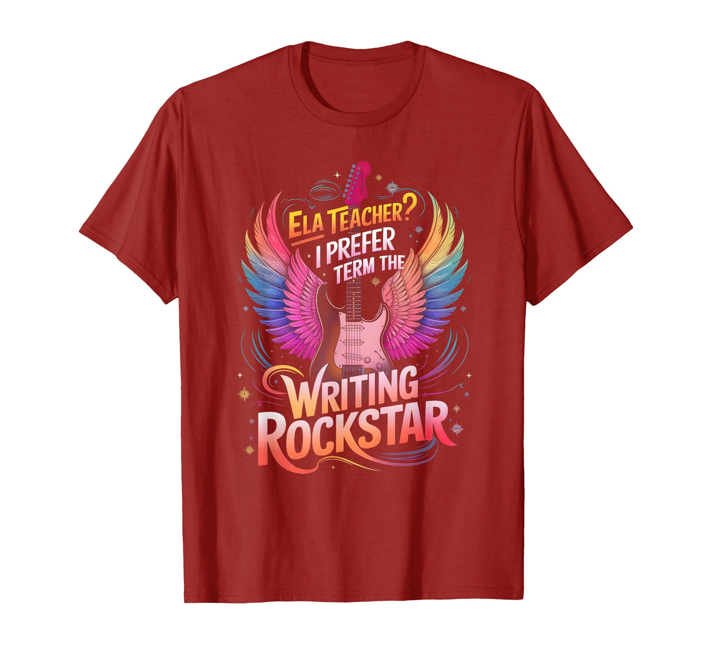 Cute ELA Teacher WRITING ROCKSTAR Book Lover Test Day Team T-Shirt