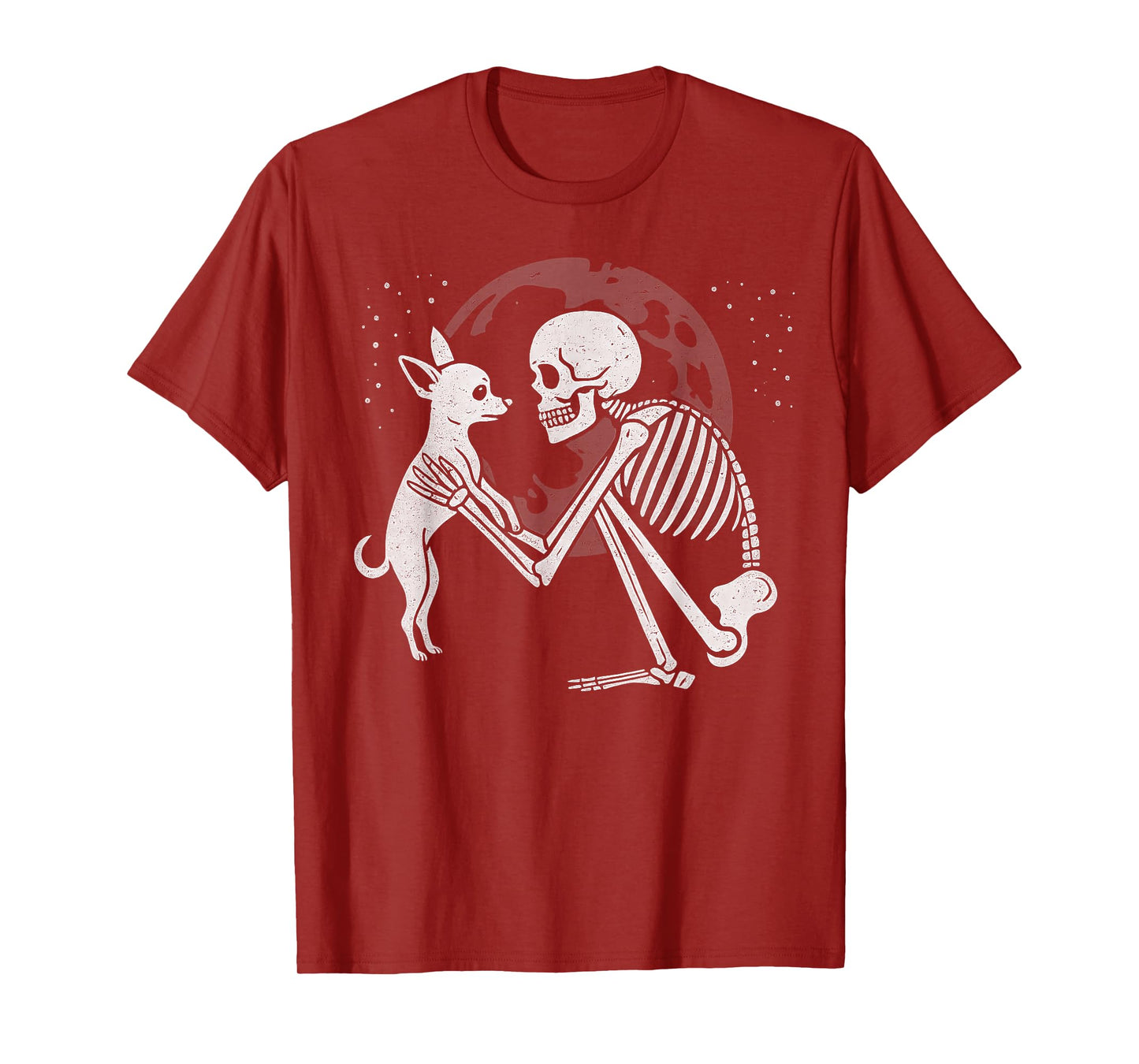Chihuahua Skeleton Moon Halloween Dog Lover T-Shirt