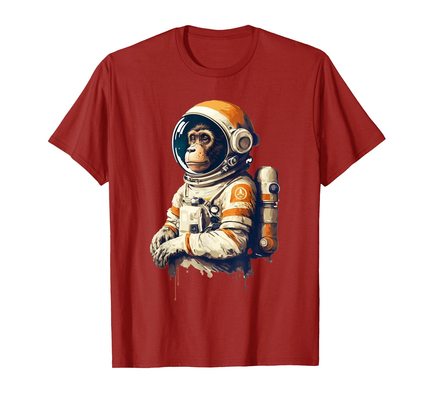 Retro Monkey Space Astronaut Chimp Art Funny Sci-Fi Design T-Shirt