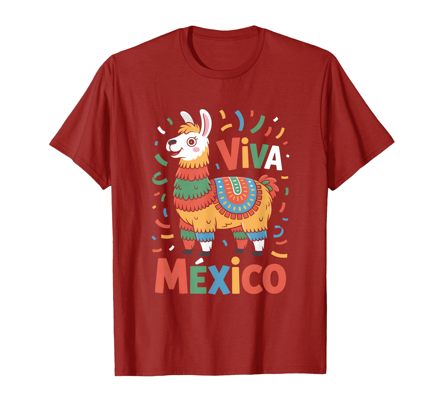 Viva Mexico Llama Pinata Mexican Fiesta Colors T-Shirt