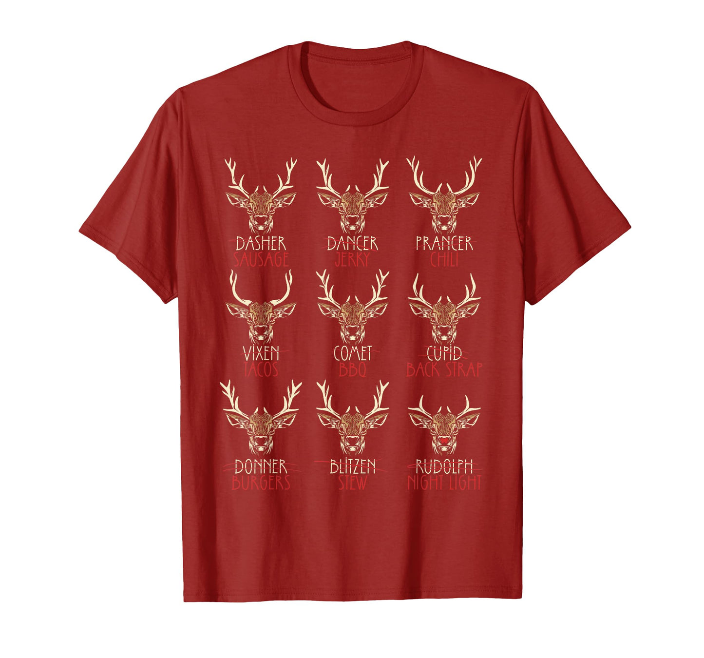 Funny Deer Hunters All of Santa's Reindeer Hunting T-Shirt