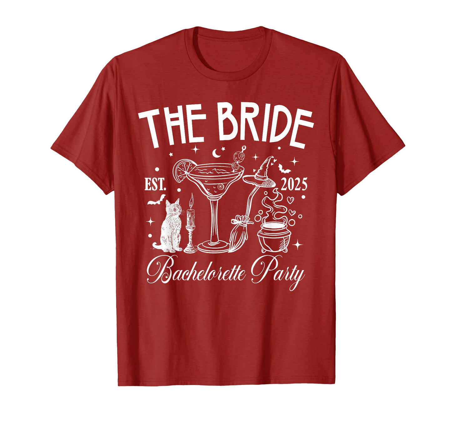 The Bride Est. 2025 Gothic Skeleton Bachelorette Party T-Shirt