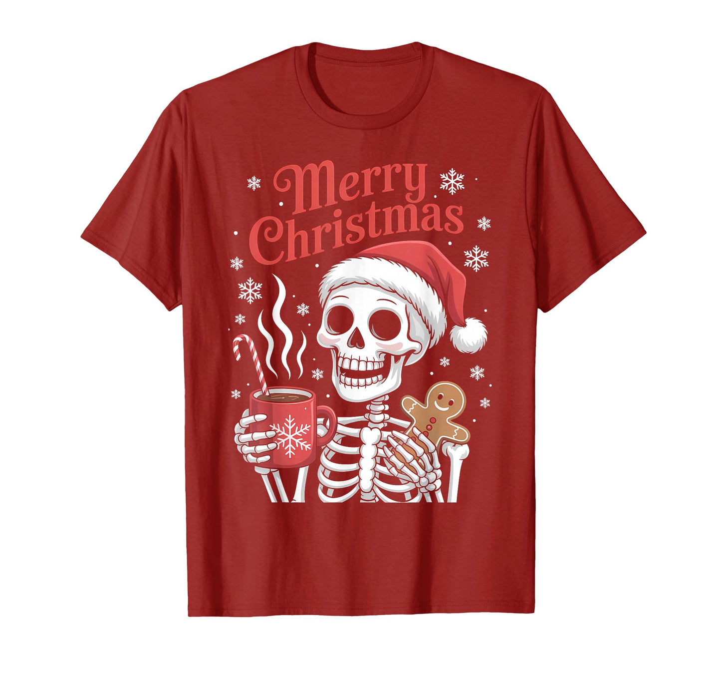 Merry Christmas Skeleton Hot Chocolate Xmas Gifts Men Women T-Shirt