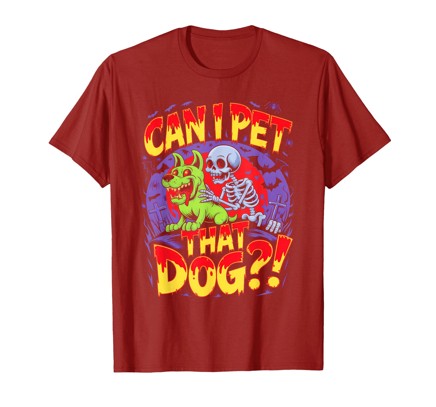 Can I Pet That Dog?! Funny Skeleton Halloween Bootleg T-Shirt