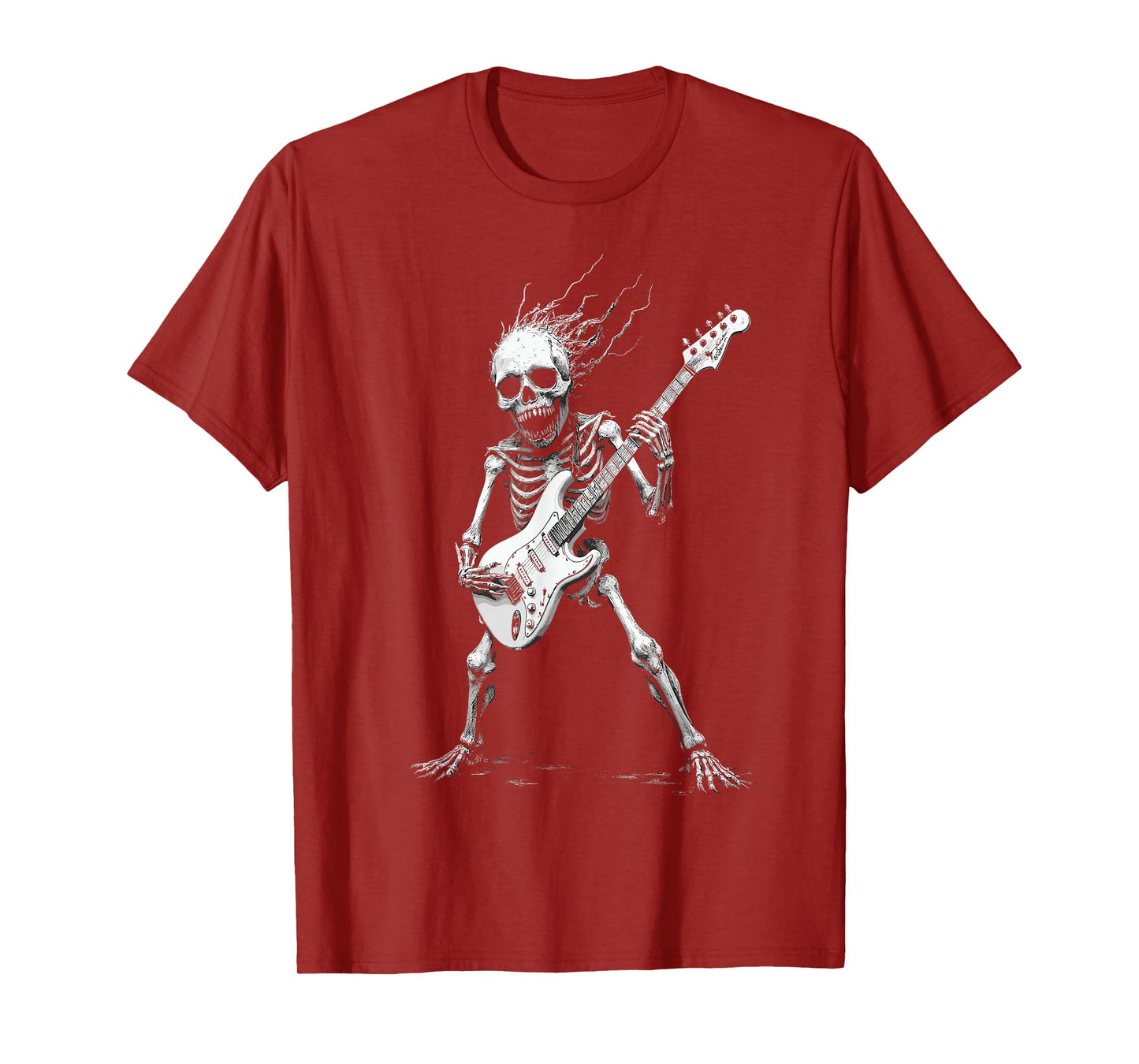 Guitar Player Skeleton Tee Heavy Metal Rock Extreme Music T-Shirt