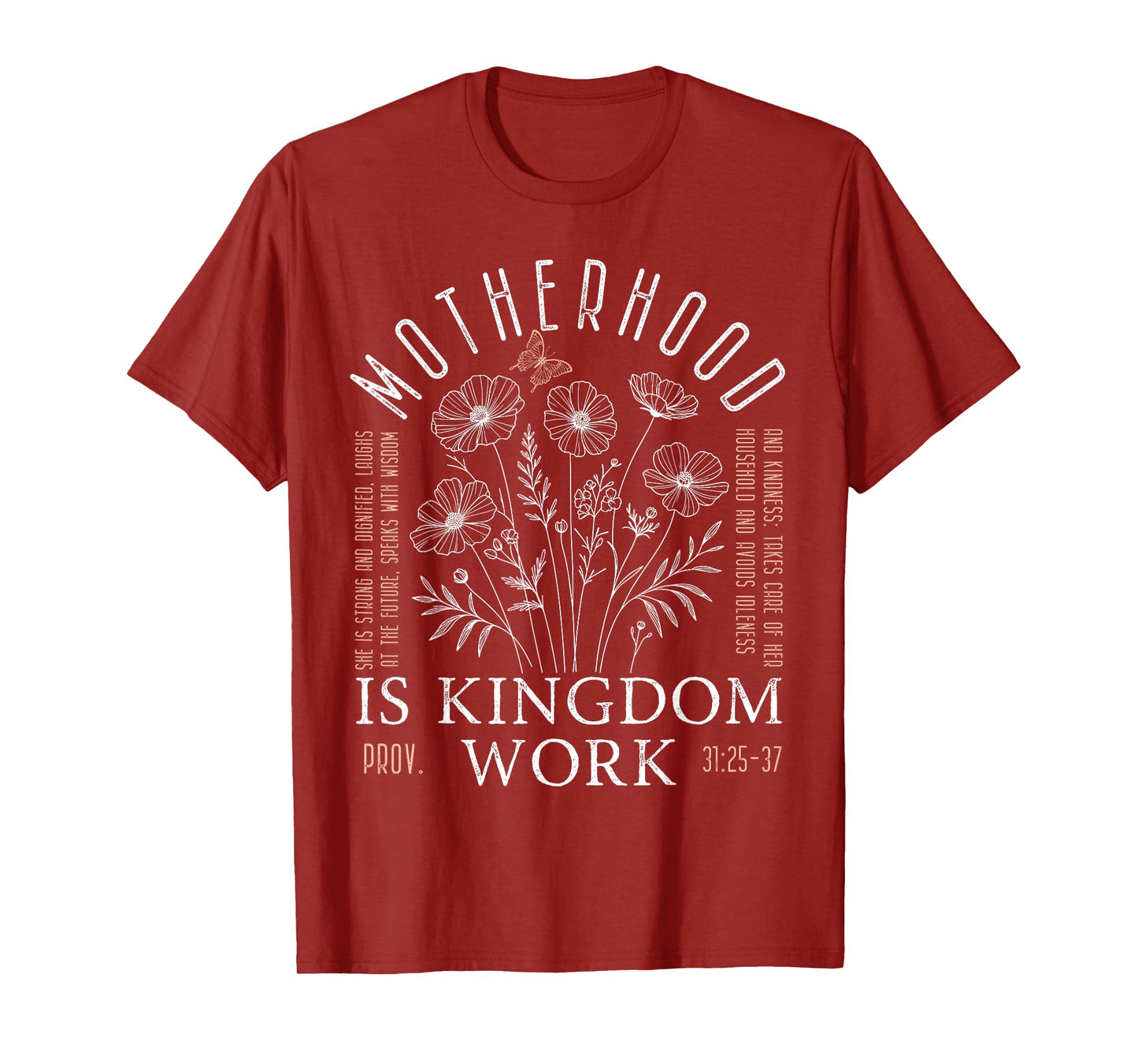 Wildflowers Motherhood is Kingdom Work Mama Mothers Day T-Shirt