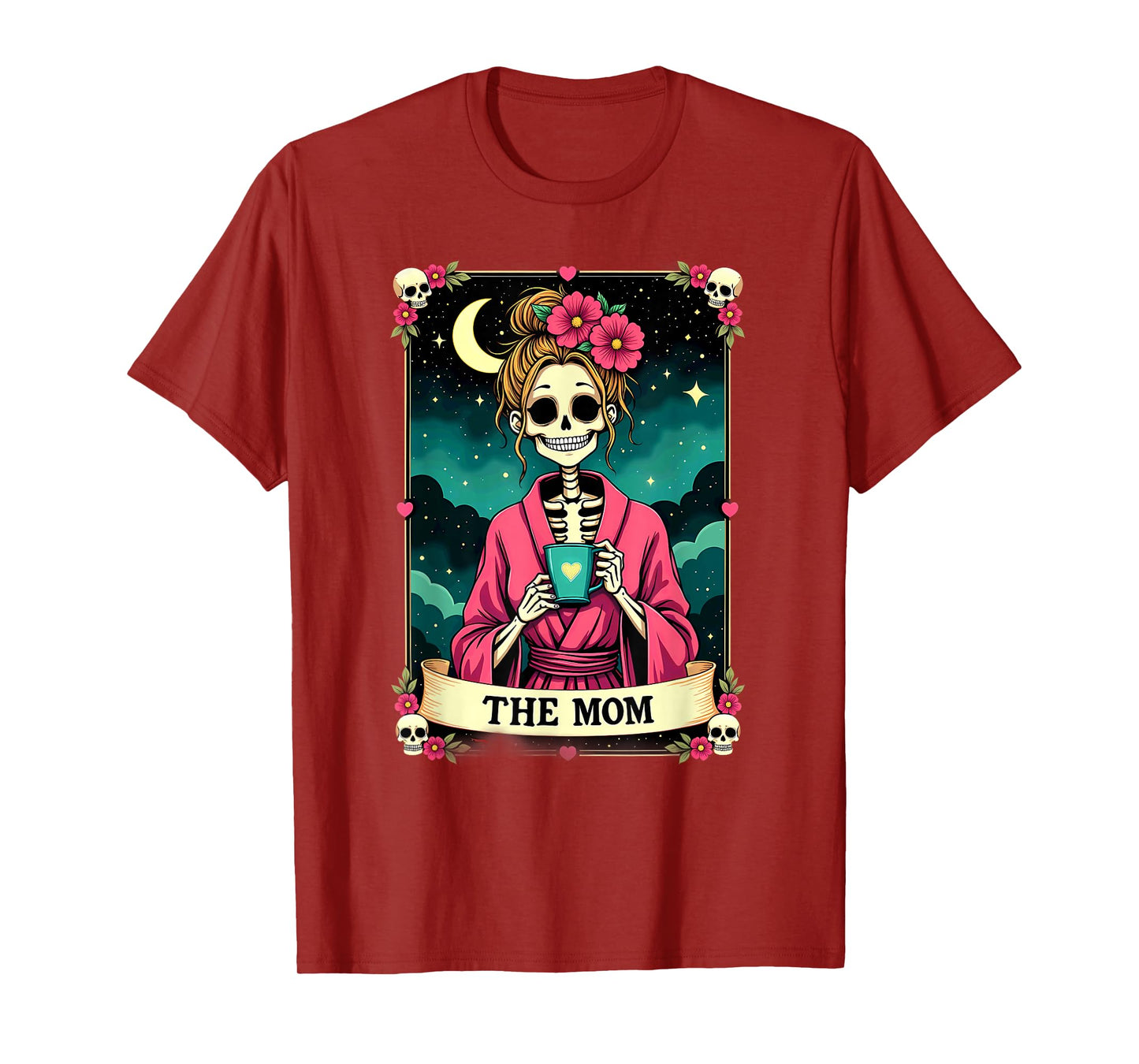 Gothic Tarot Card The Mom Skeleton Coffee T-Shirt