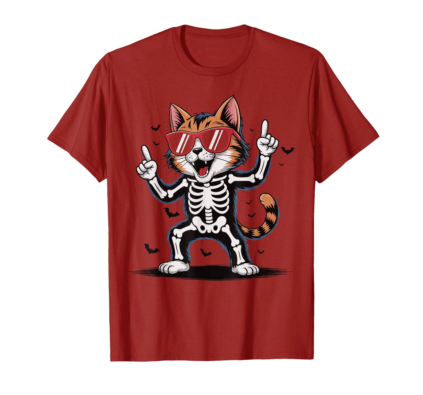 Cool Cat Skeleton with Sunglasses T-Shirt