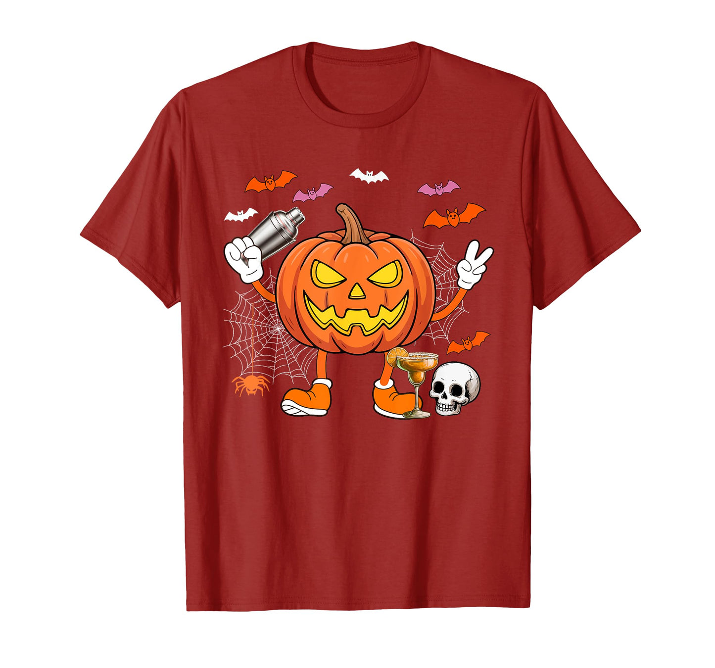 Bartender Job Horror Carved Pumpkin Halloween Costume Team T-Shirt