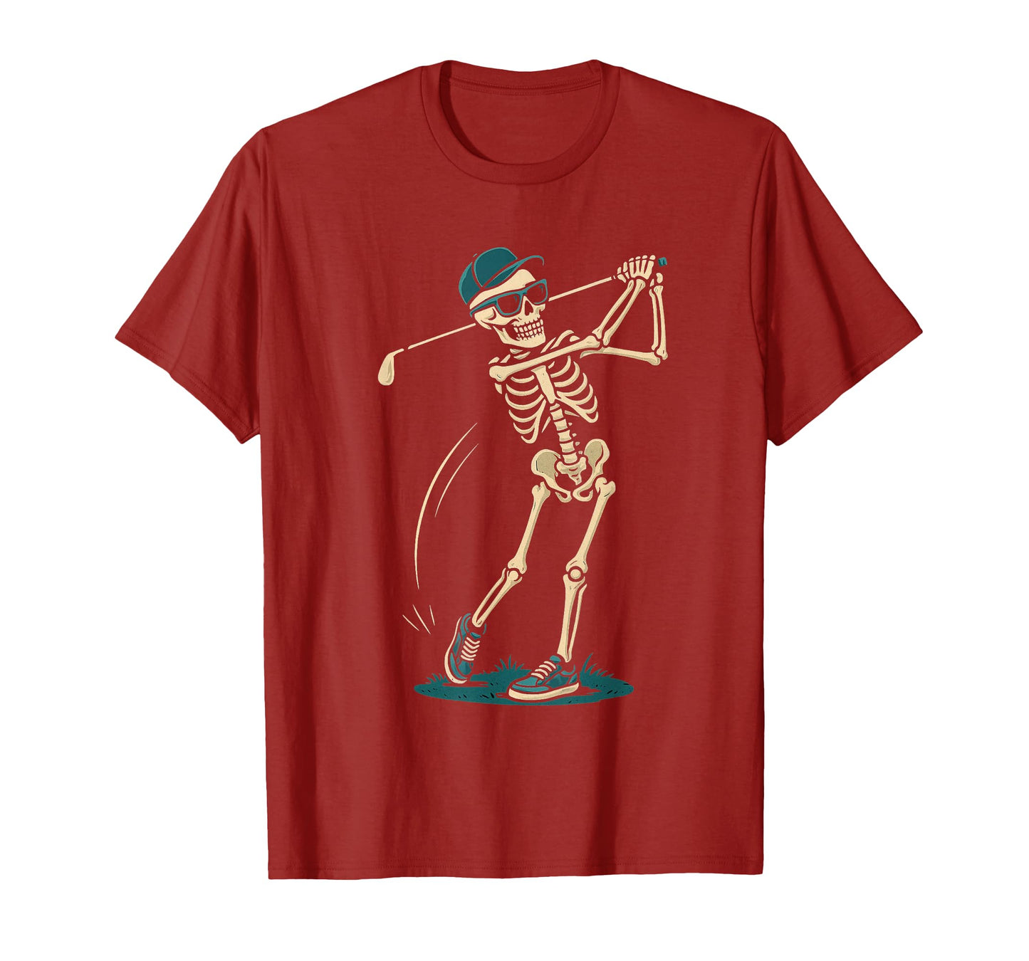 Skeleton Golf Halloween Golf Player Catcher Mens Boys Kids T-Shirt
