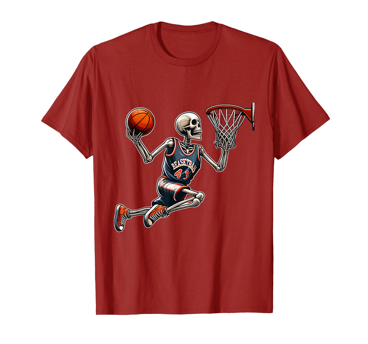 Skeleton Basketball Halloween Costume Funny Men Boys Kids T-Shirt