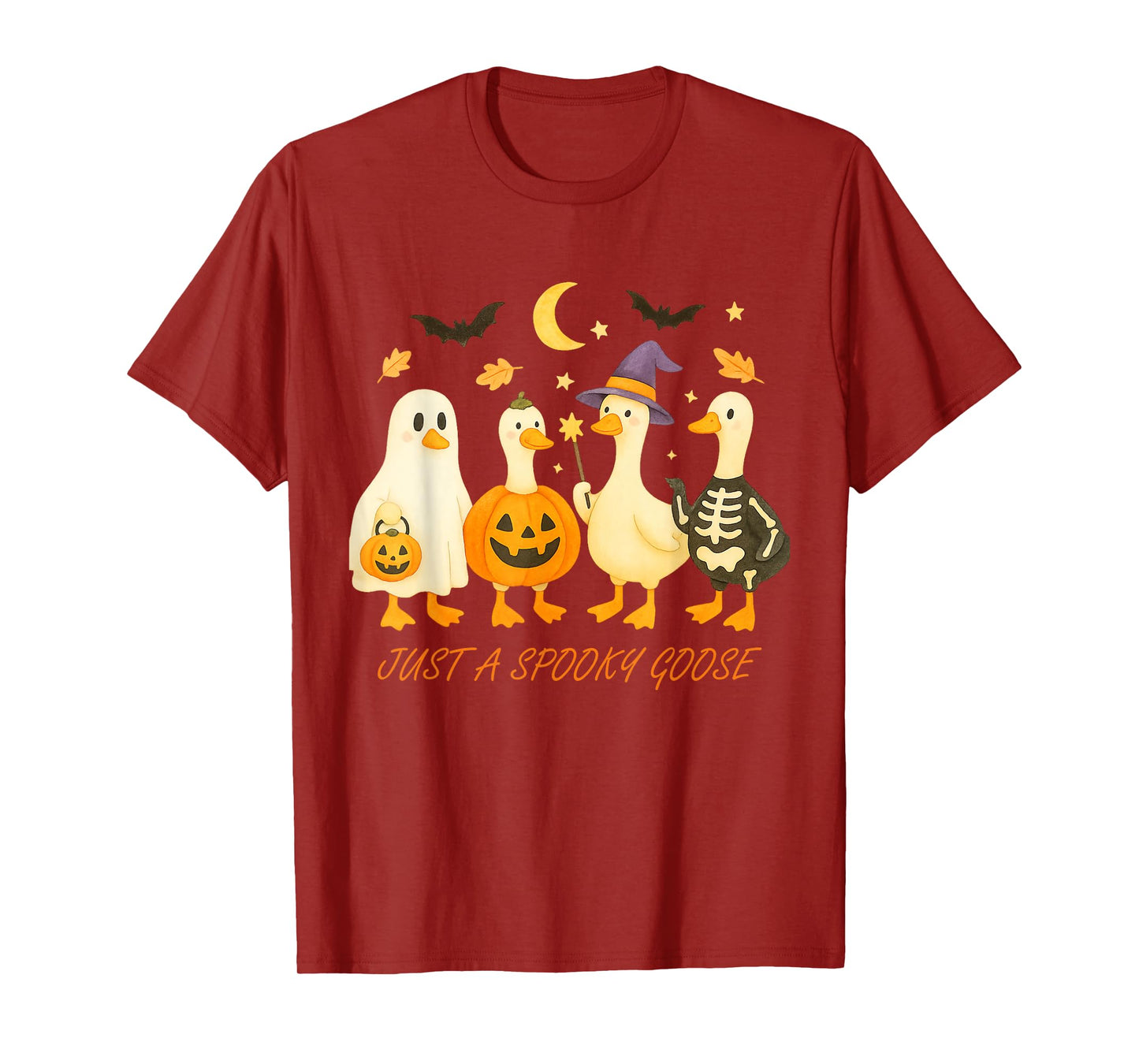 Just A Spooky Goose Halloween Silly Goose Funny Halloween T-Shirt