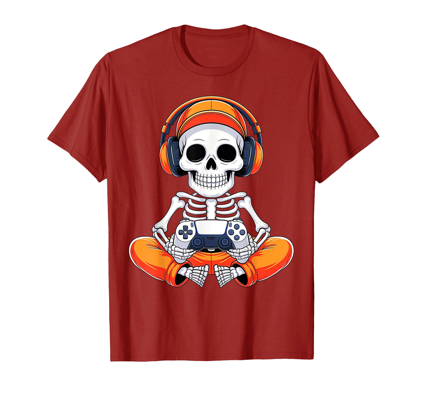 Skeleton Video Game Halloween Funny Gaming Gamer Boys Men T-Shirt