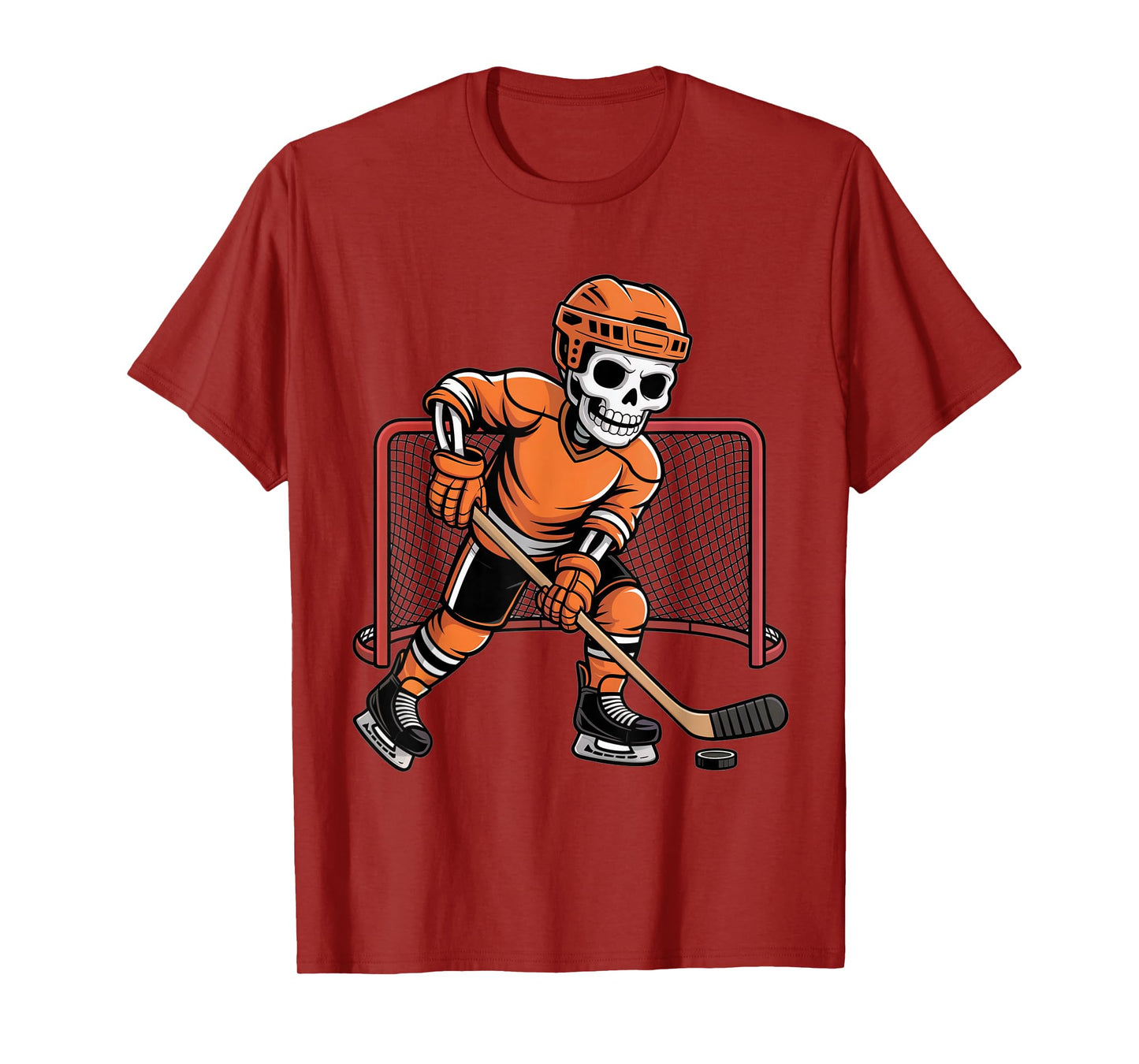 Skeleton Ice Hockey Halloween Costume Men Boys Kids T-Shirt