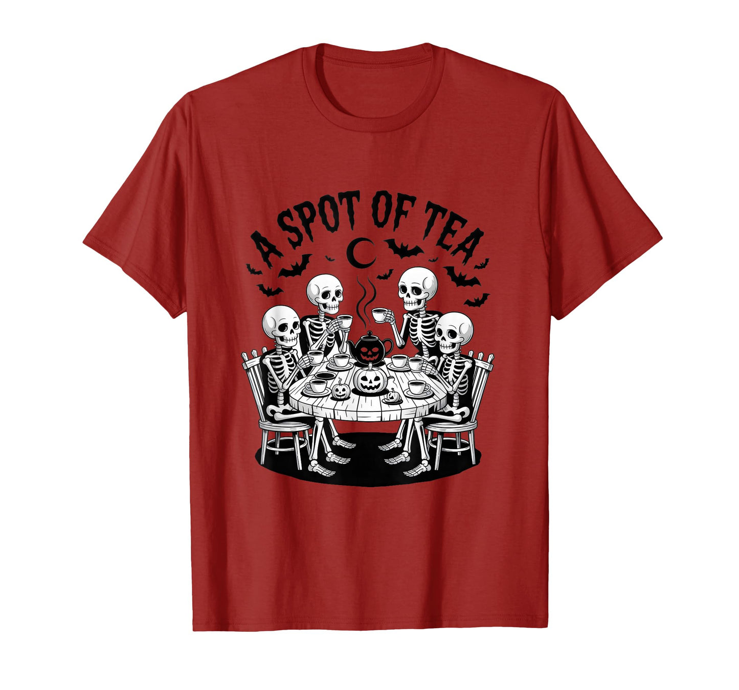 Tea Lover Party Spooky Skeletons Halloween Tee T-Shirt