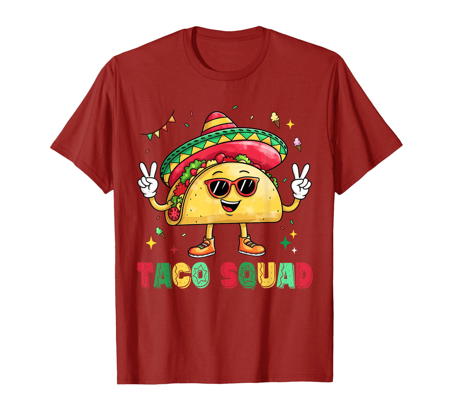 Funny Cinco De Mayo Funny Taco Squad Sombrero Hat Men Women T-Shirt