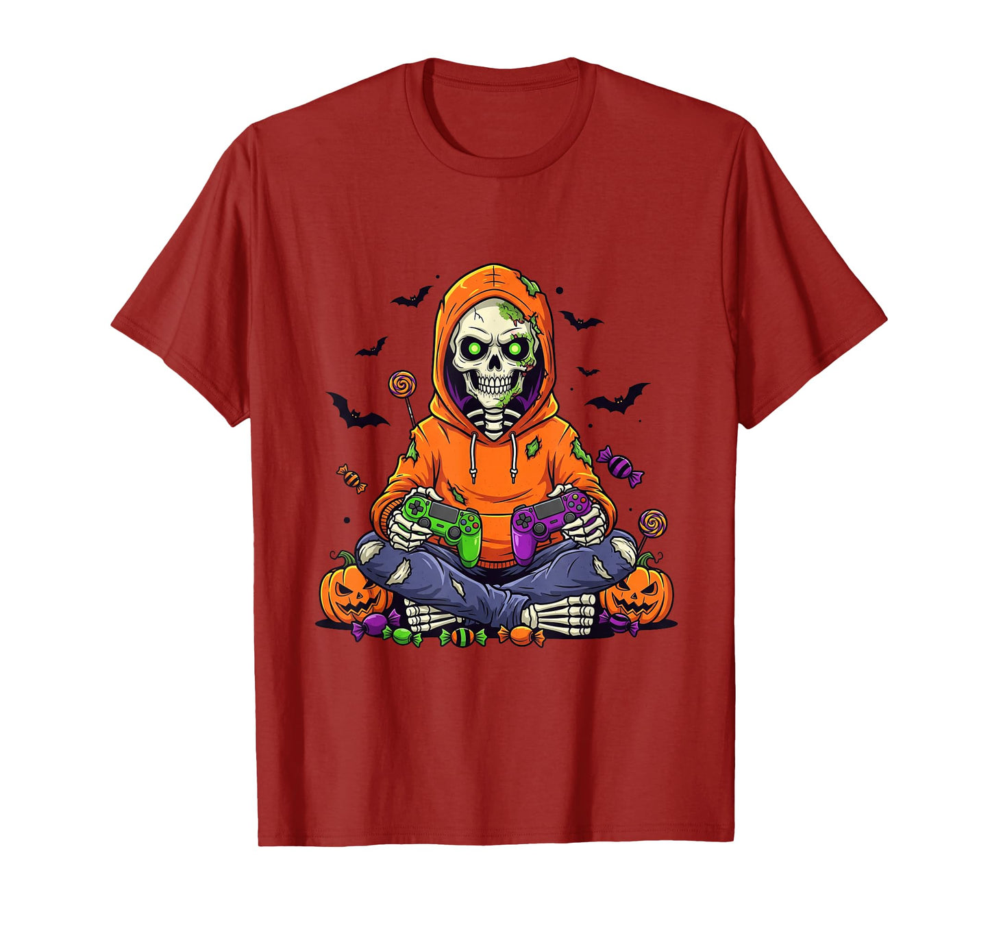 Halloween Skeleton Zombie Gaming Controllers T-Shirt