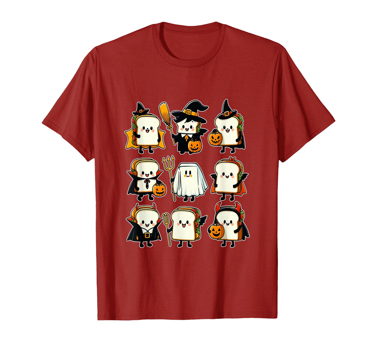 Group Sandwiches Cosplay Witch Boo Ghosts Halloween Food T-Shirt