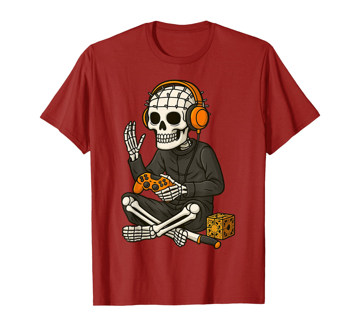 Halloween Skeleton Gamer Video Gaming Funny Skeleton Gaming T-Shirt
