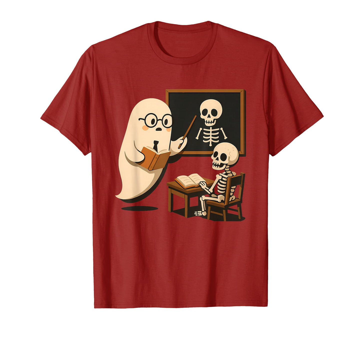 Ghost Teacher and Skeleton in Class T-Shirt