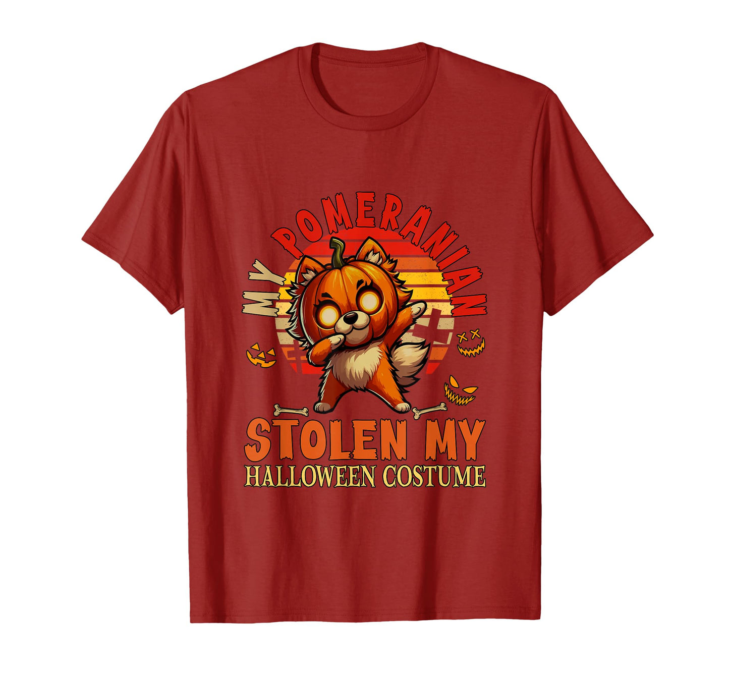 Pomeranian Stolen My Halloween Costume Dog Carved Pumpkin T-Shirt