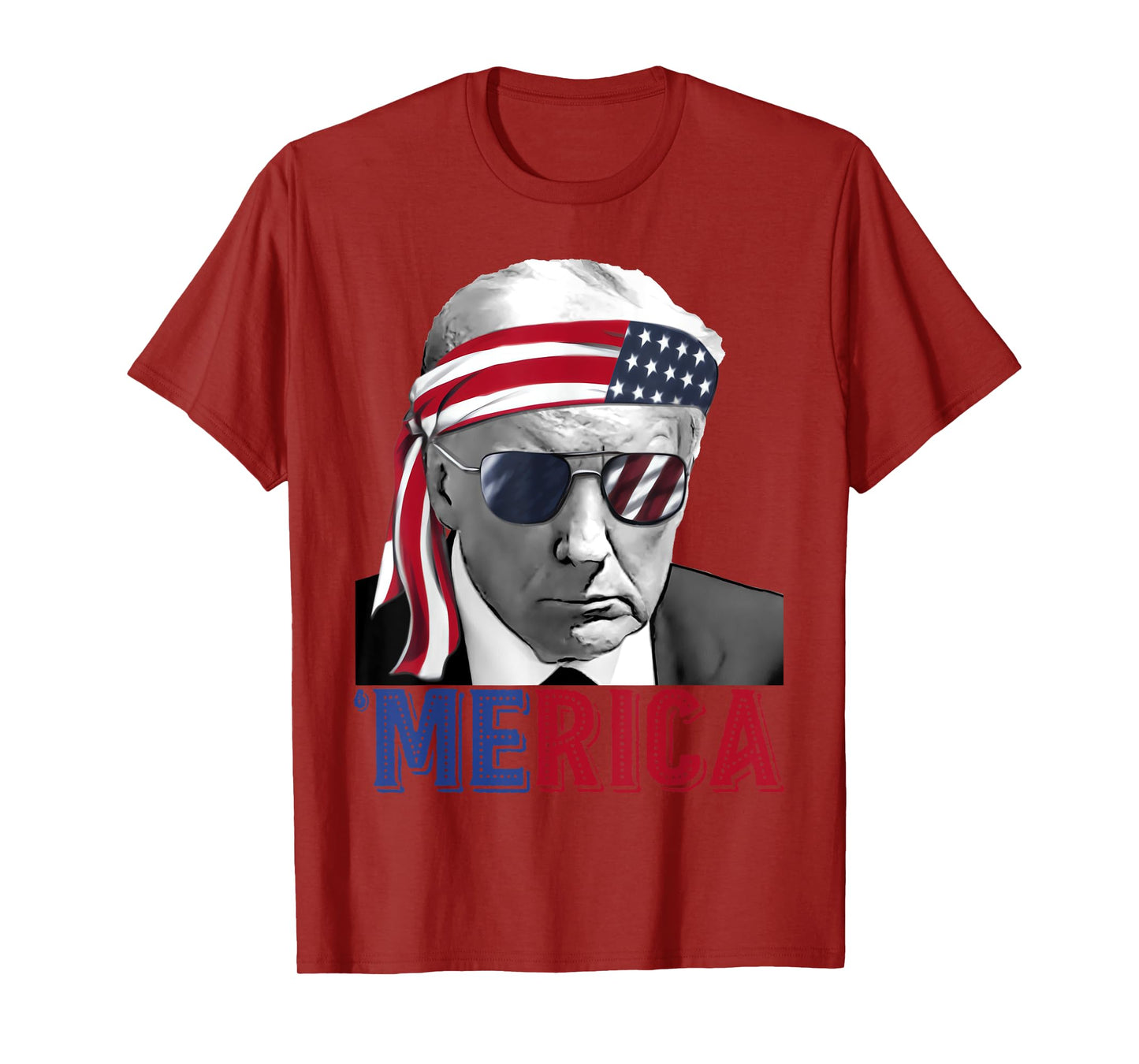 Happy 4th Of July 'MERICA TRUMP American Flag USA Women Girls Kids Men T-Shirt