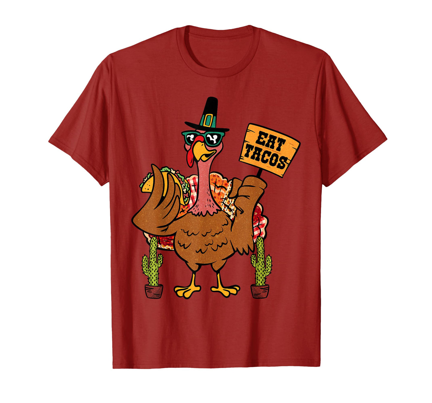 Funny Thanksgiving Eat Tacos Mexican Men Boys Women T-Shirt