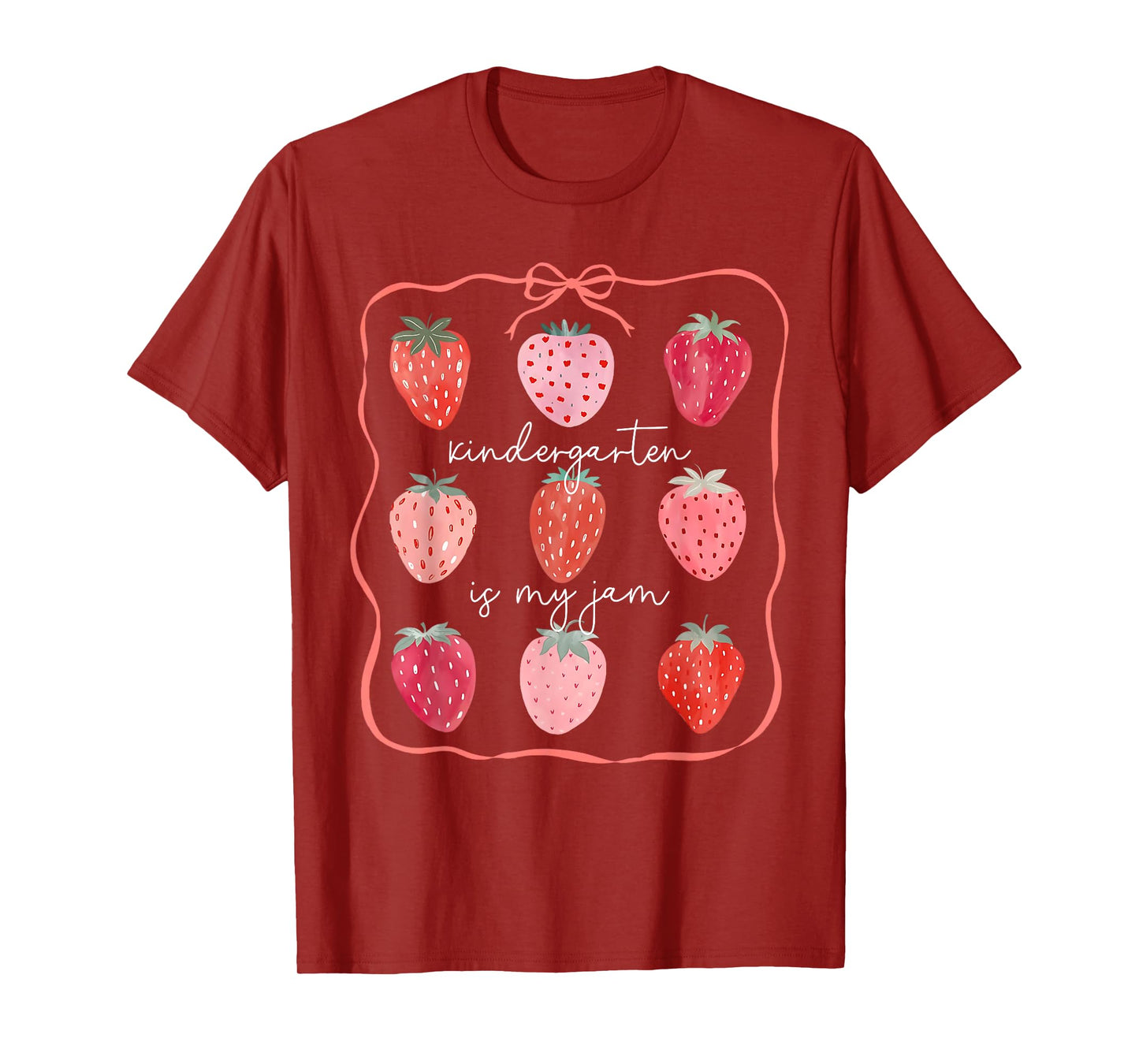 Kindergarten Is My Jam Strawberry Back to School Girls Boys T-Shirt