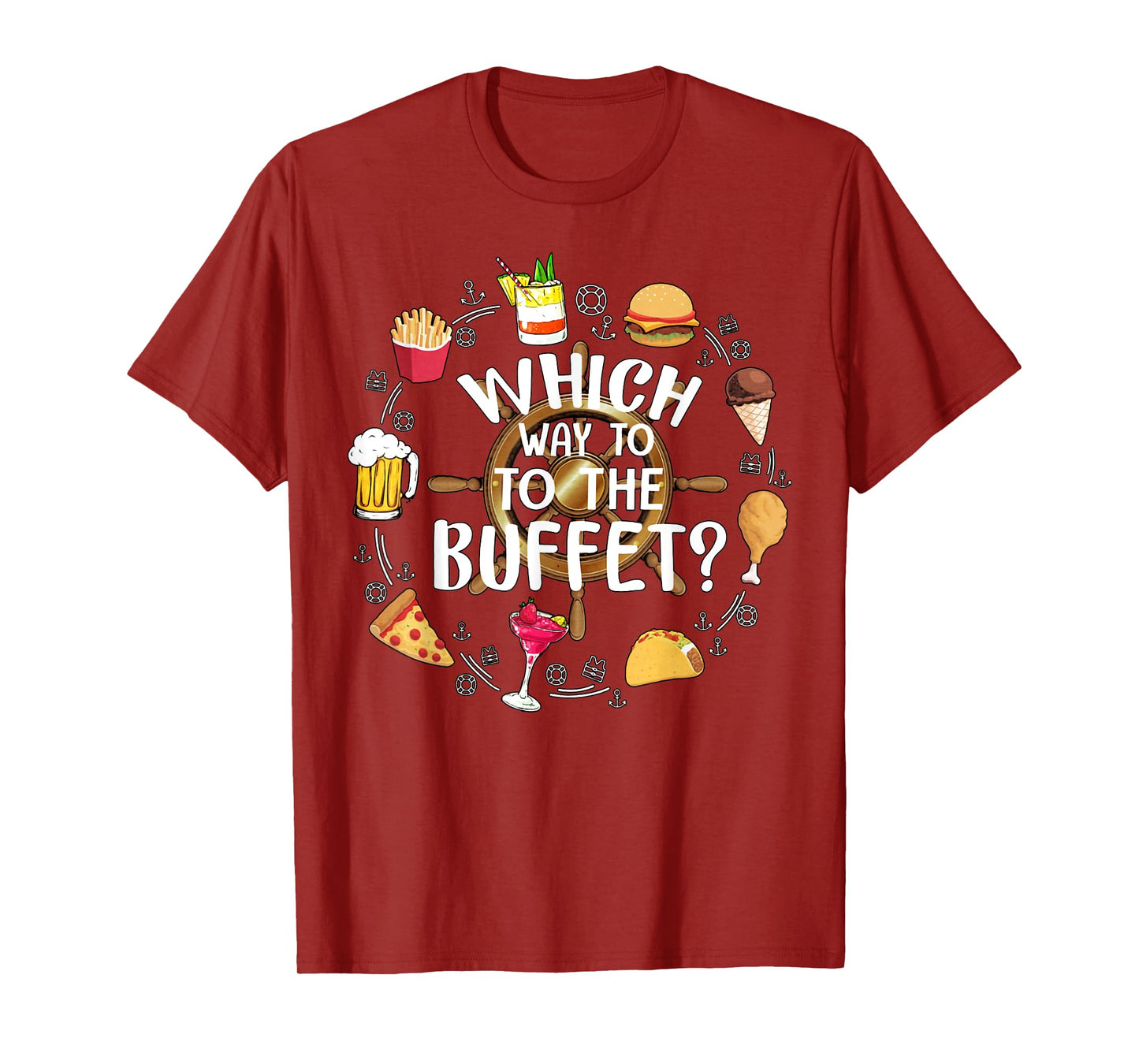 Which Way To The Buffet Funny Tourist Tacky Vacation T-Shirt
