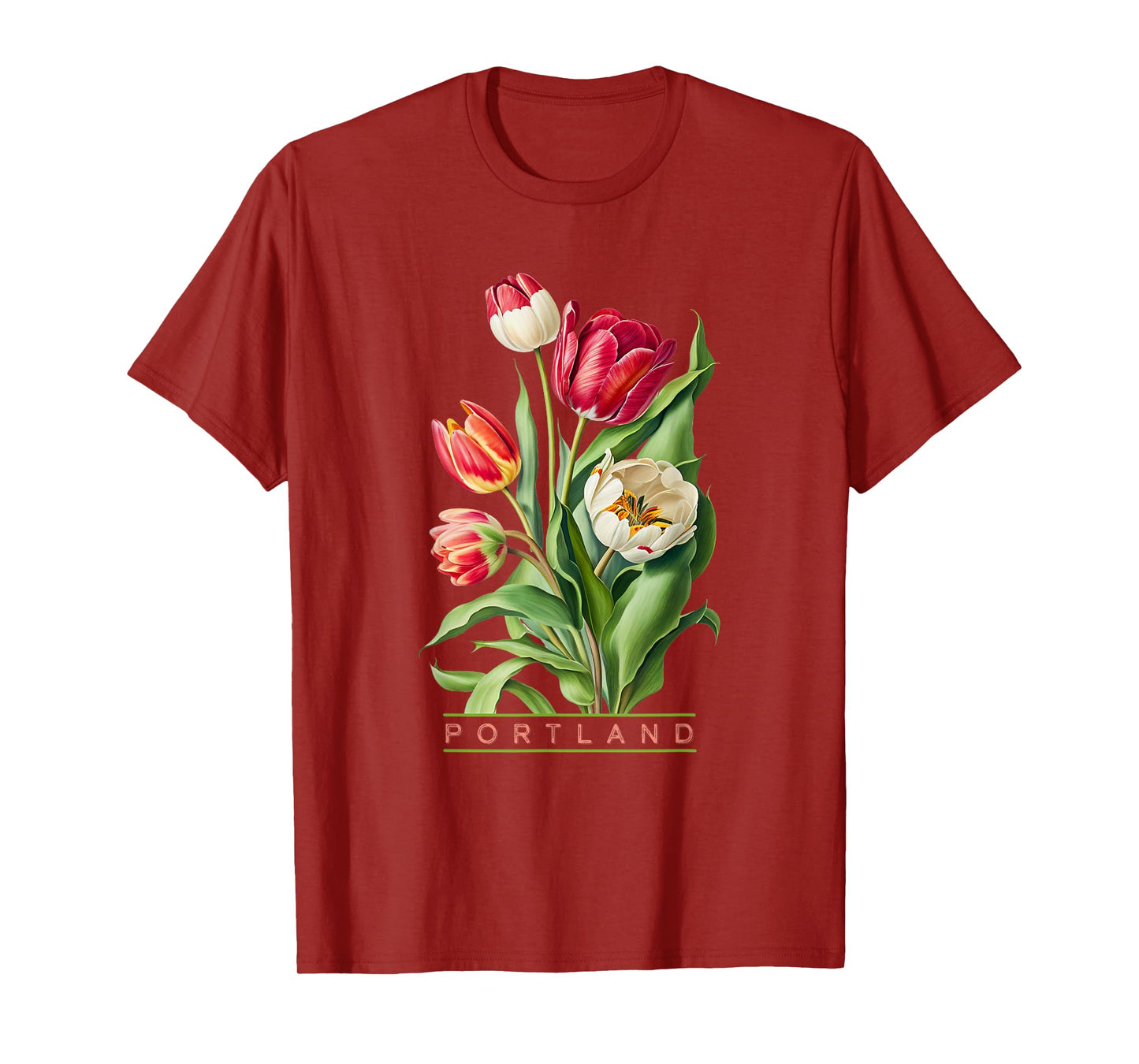 Portland Botanical Tulip Lovers Gardeners Souvenir T-Shirt
