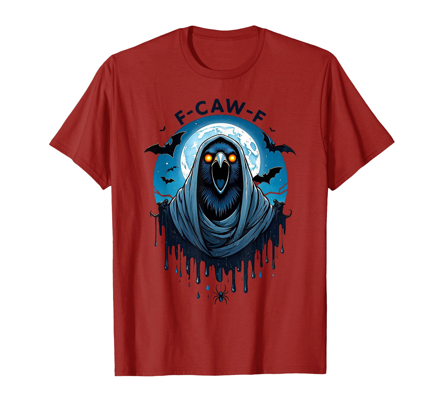 Black Crow, F-Caw-F Funny Black Bird Moon Gothic Adult Humor T-Shirt