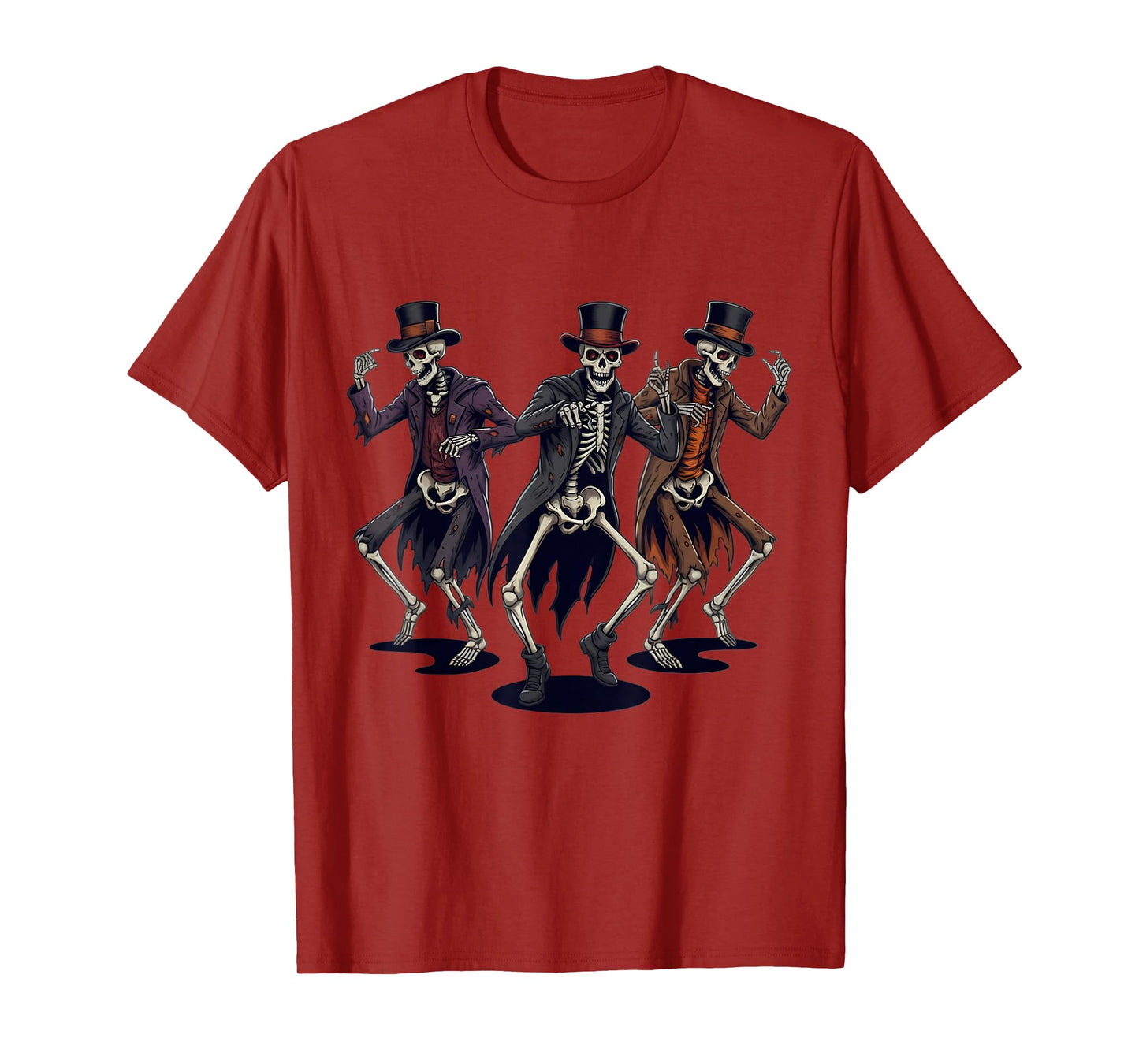 Cool Dancing Skeletons Graphic Vintage Halloween Costume T-Shirt