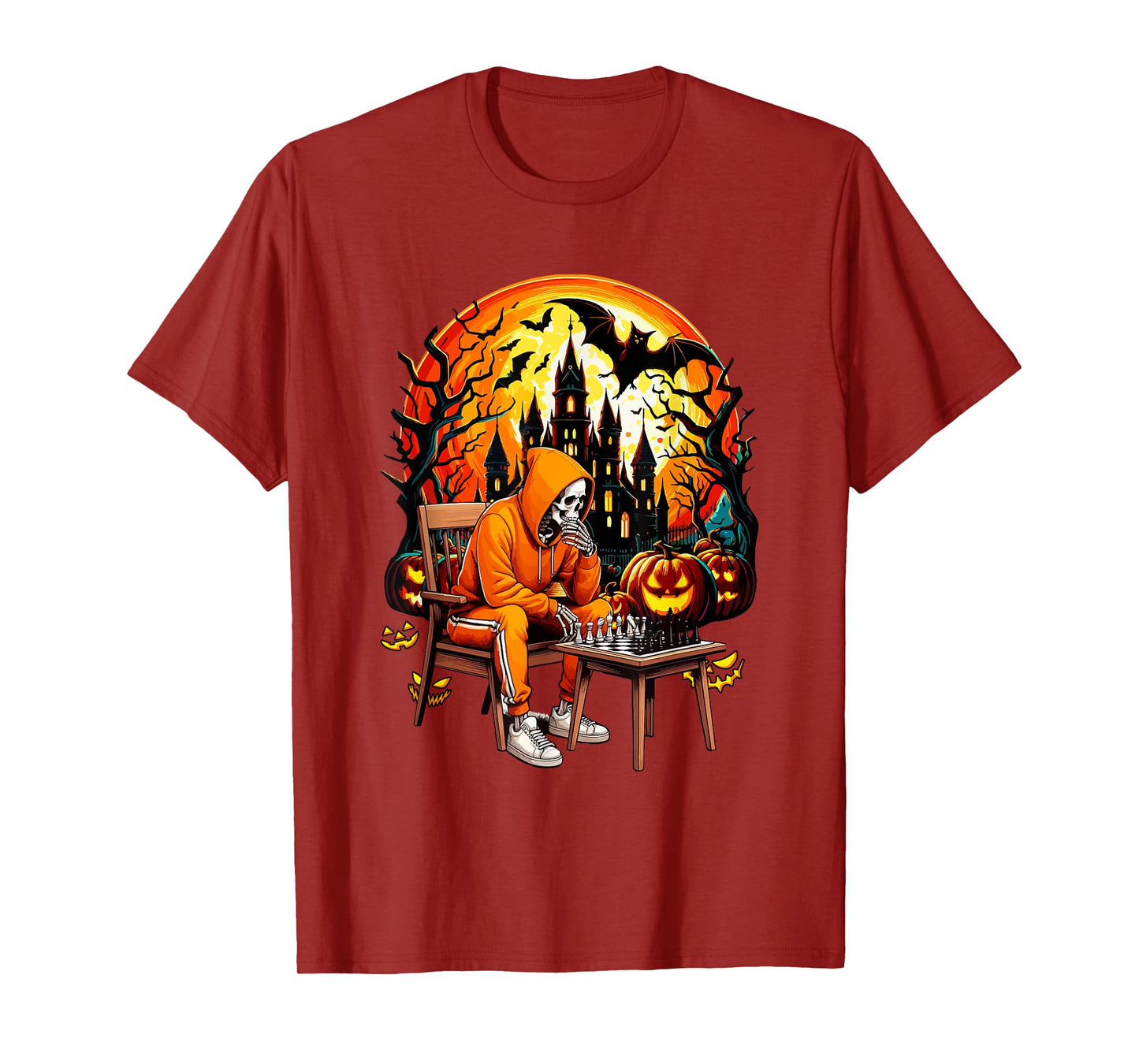 Chess Player Sports Lover Costume Halloween Skeleton T-Shirt