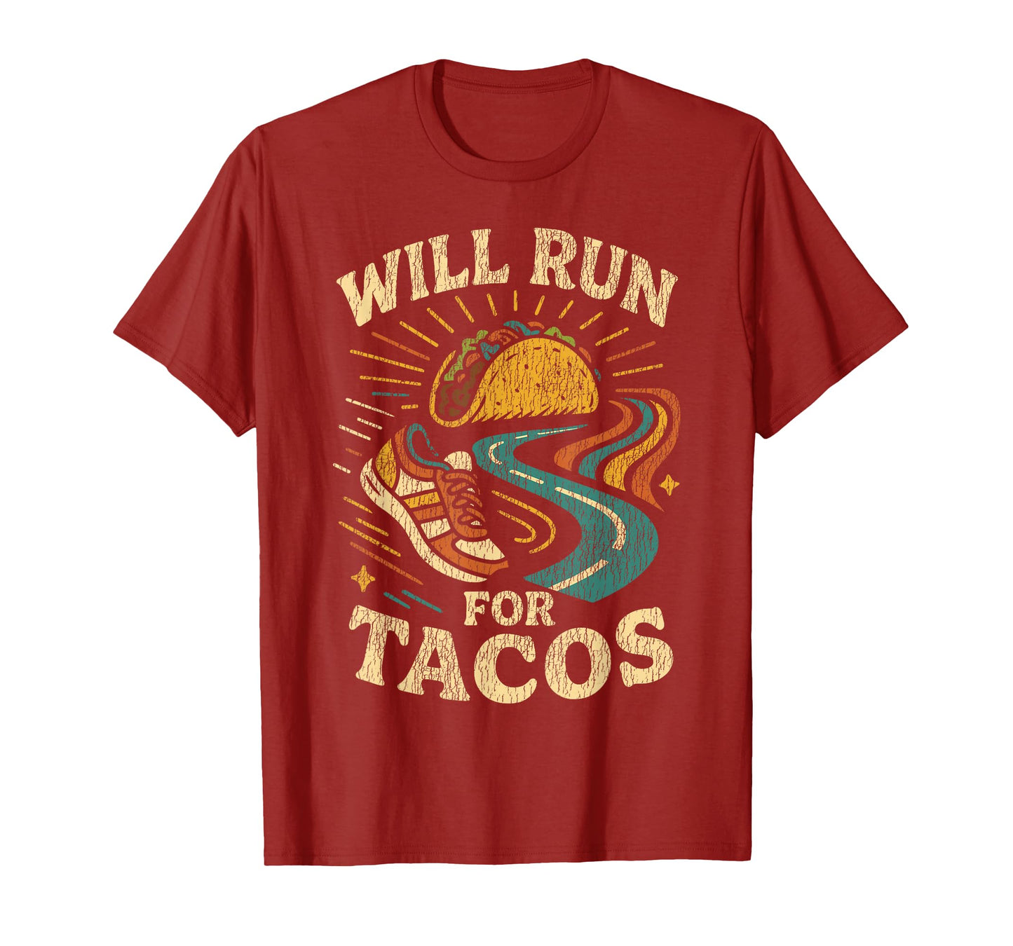 Running Runner Half Marathon Taco Will Run for Tacos T-Shirt